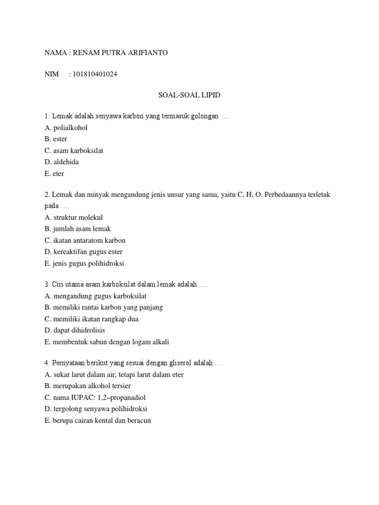 Soal Lipid