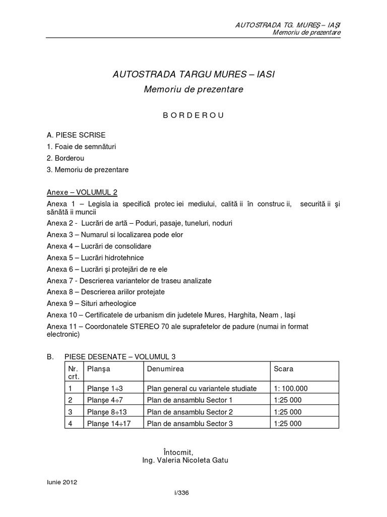 86103 Memoriu De Prezentare Autostrada Tg Mures Iasi