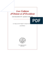 Les Cahiers d'Orient Et d'Occident 34