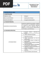 Formato Descripcion Del Cargo Bodeguero