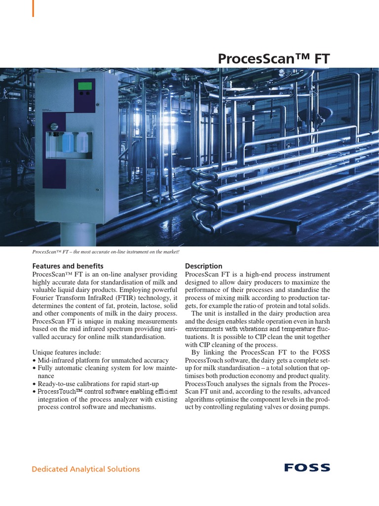 Milk ProcesScan Datasheet - GB | PDF | Coefficient Of Variation | Dairy