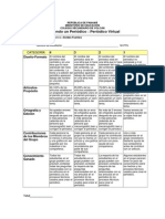 rubrica para evaluar un periodico