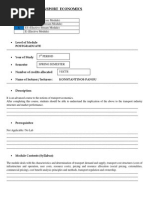 Module Title: Transport Economics