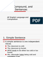 Simple Compound and Complex Sentences