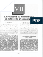 Nuevo Curso de Lógica y Filosofía - Guillermo A. Obiols - Capítulo VII - La Realidad y Su Conocimiento en La Filosofía Griega Antigua - Primera Parte