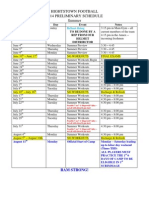 Varsity Summer Schedule