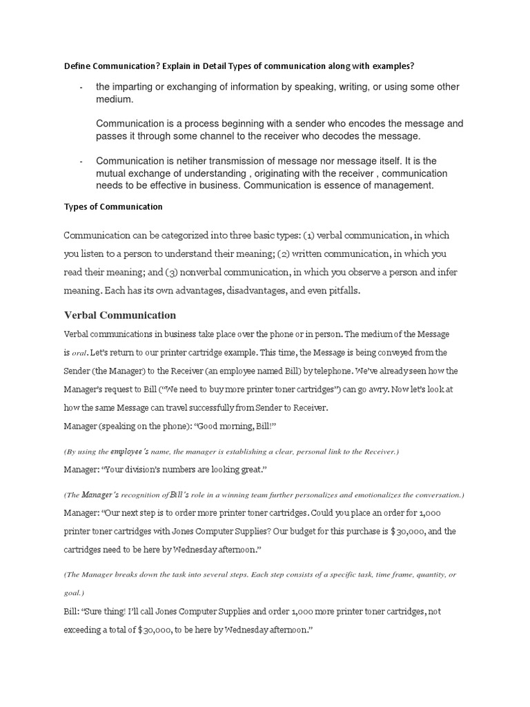 COMMUNICATION MEANS EXAMPLES intelligence overview