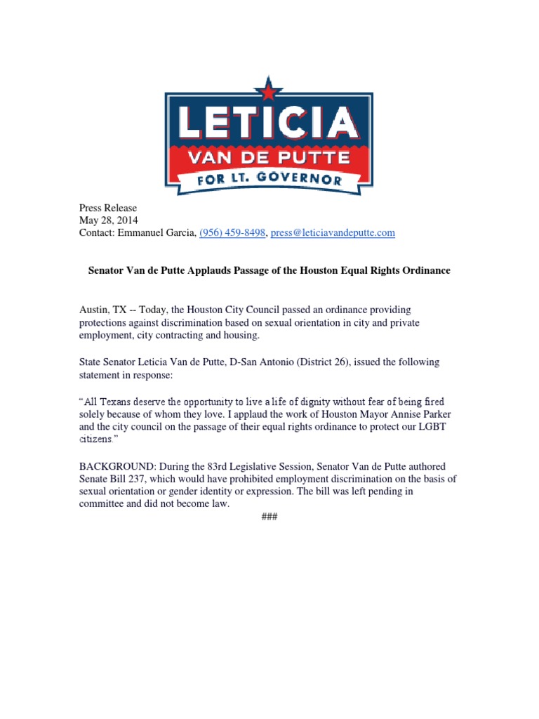 5-28 Houston HERO Statement | PDF