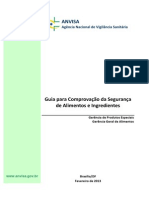 ANVISA - Guia Para Comprovação Da Segurança de Alimentos e Ingredientes