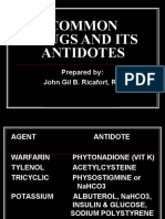 Common Drugs and Its Antidotes