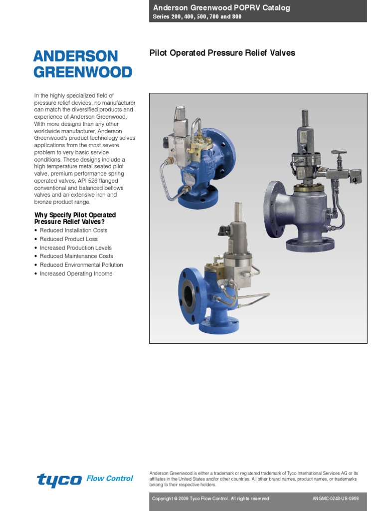 Anderson Greenwood 200, 400, 500, 700 and 800 Catalog | PDF | Valve ...