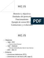 Historico y Objectivos Entidades Del Protocolo Funcionamiento Ejemplo de Sesion 802.1X Limitaciones y Evoluciones
