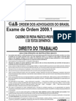 Exame OAB 2009-1 Prova Prático Profissional - Direito Do Trabalho