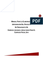 Manual para La Elaboración e Integración Del Proyecto de Presupuesto de Egresos Con Base A Resultados para El Ejercicio Fiscal 2015
