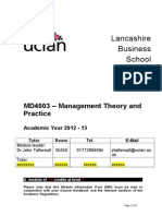 Lancashire Business School: MD4003 - Management Theory and Practice