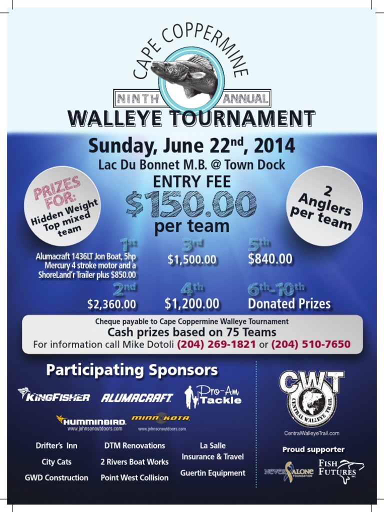 Cape Coppermine Walleye Tournament 2014 | PDF | Business