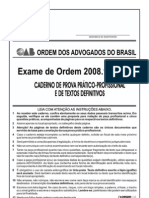 Exame OAB 2008-1 Prova Prático Profissional - Direito Tributário