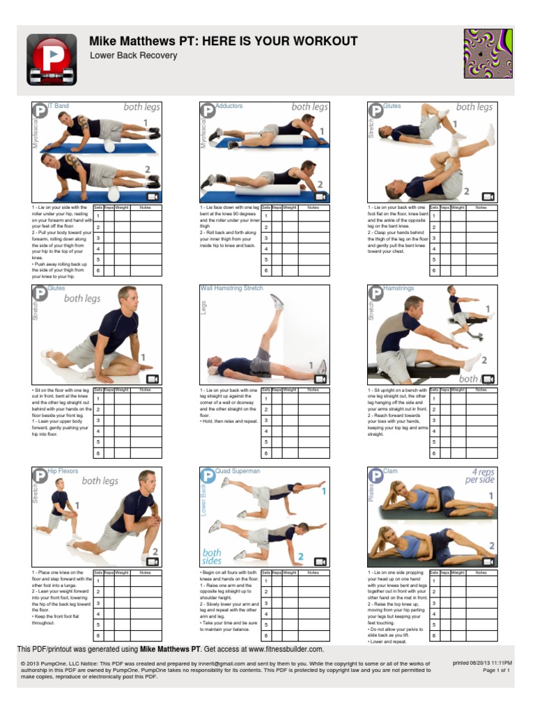 Mike Matthews PT Here Is Your Workout Lower Back Recovery PDF