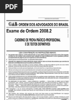 Exame OAB 2008-2 Prova Prático Profissional - Direito Civil