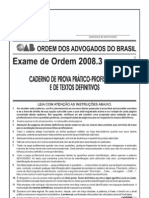 Exame OAB 2008-3 Prova Prático Profissional - Direito Administrativo