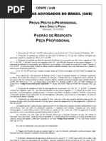 Exame OAB 2009-2 Prova Prático Profissional - Direito Penal - Padrão Resposta