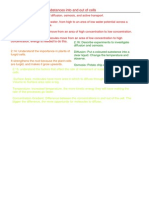 Igcse Movement of Substances in and Out of Cells