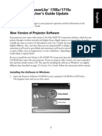 Powerlite 1705C/1715C User'S Guide Update: New Version of Projector Software