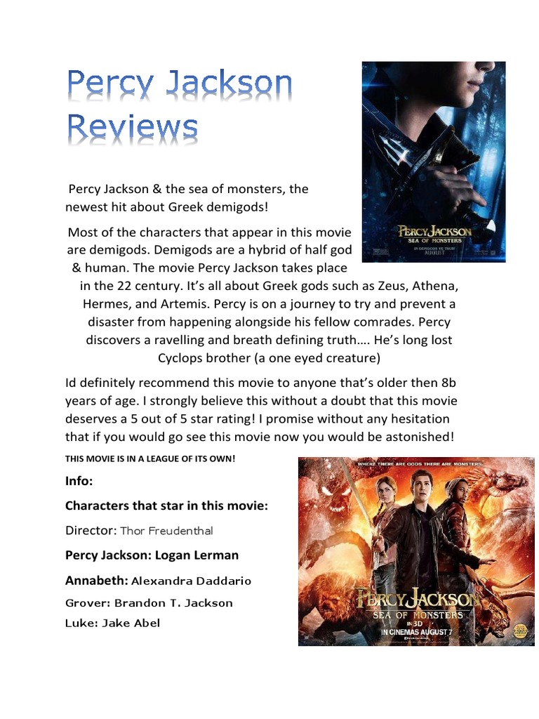 Percy Jackson Review PDF