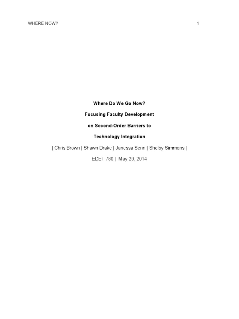 Overcoming Barriers to Tech Integration | PDF | Survey Methodology ...