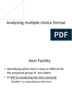 Analyzing Multiple Choice Format
