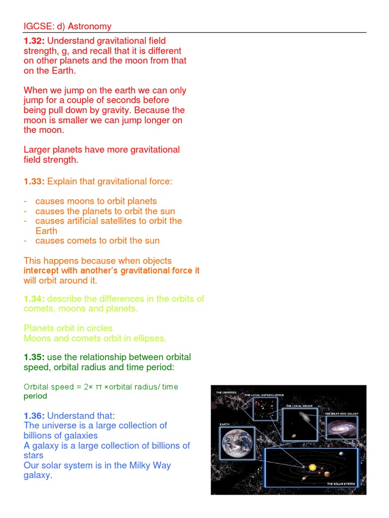 Igcse Revision Guide Astronomy | PDF