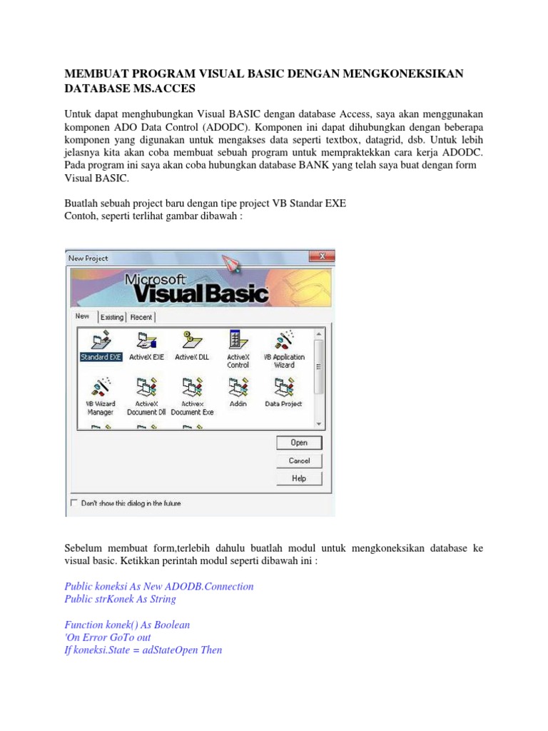 Koneksi Visual Basic dan MS Access | PDF | Komputer