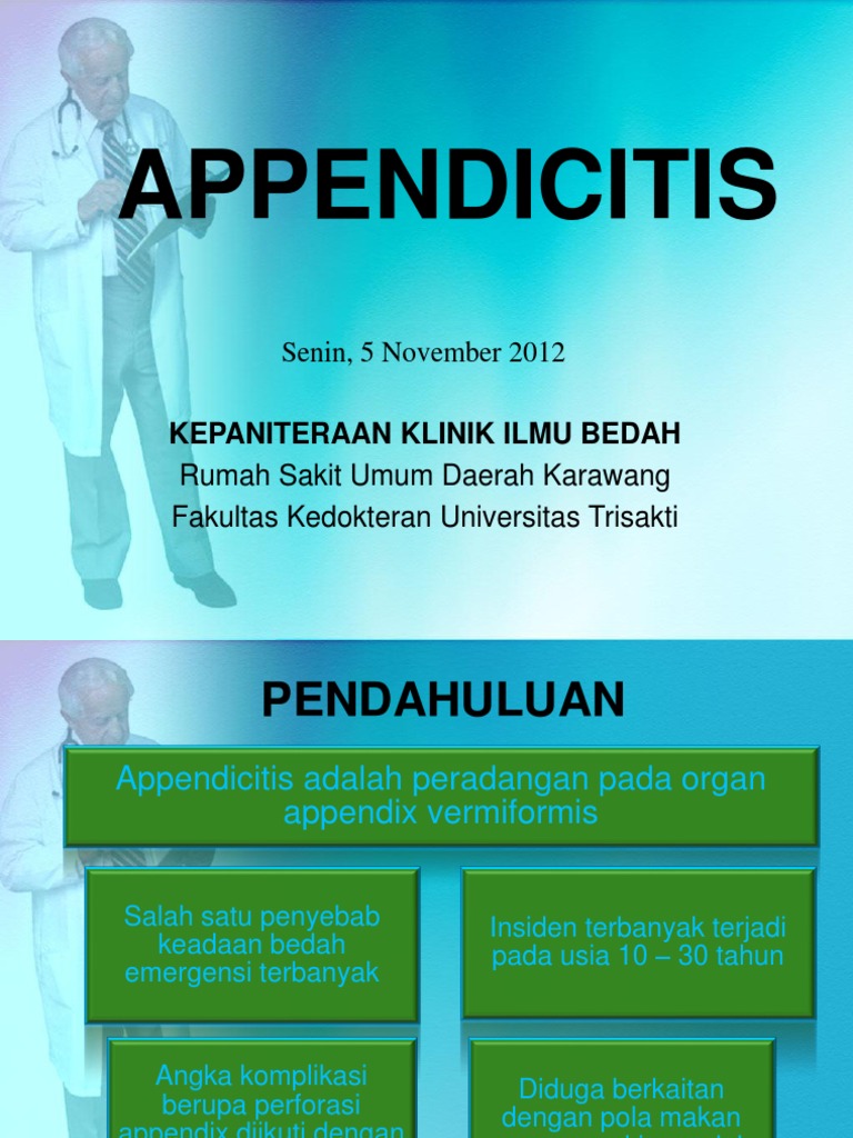 Apendisitis: Diagnosis dan Penanganan | PDF | Ilmu Sosial | Kesehatan ...