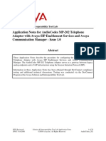 AudioCodes MP-202 Telephone Adaptor With Avaya SIP Enablement Services and Avaya Communication Manager