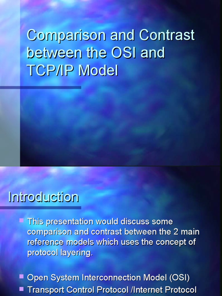 Comparison and Contrast Between The OSI and TCP/IP Model | PDF | Osi ...