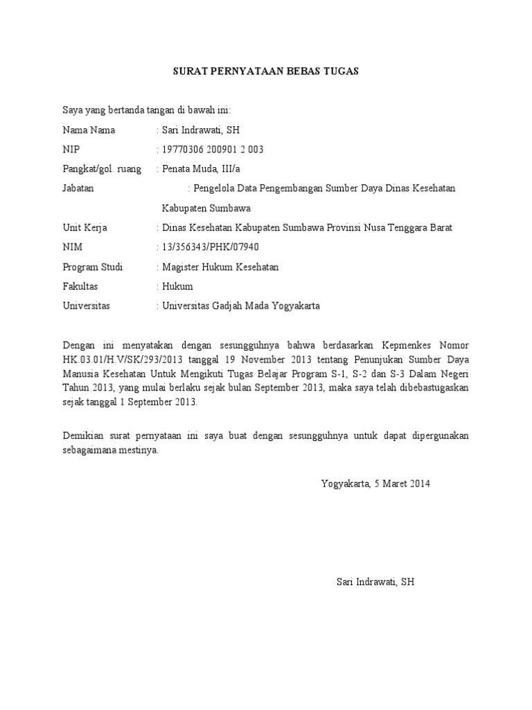 Contoh Surat Tugas Belajar Dari Atasan Thewalkingclouds