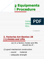 Lifting Equipments and Procedure: Compiled by Safety Trainees Pecl