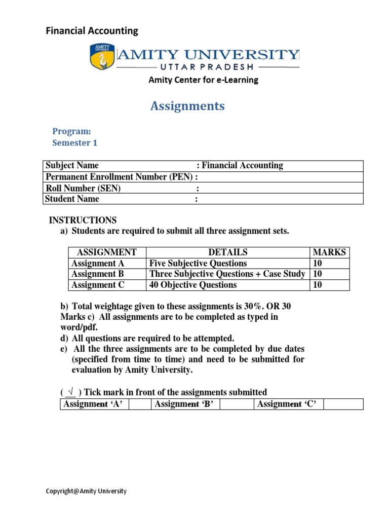 what is financial accounting assignment