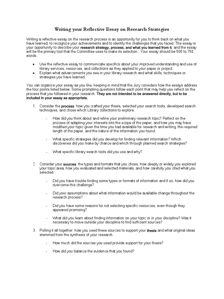 Dissertation reflection example picture