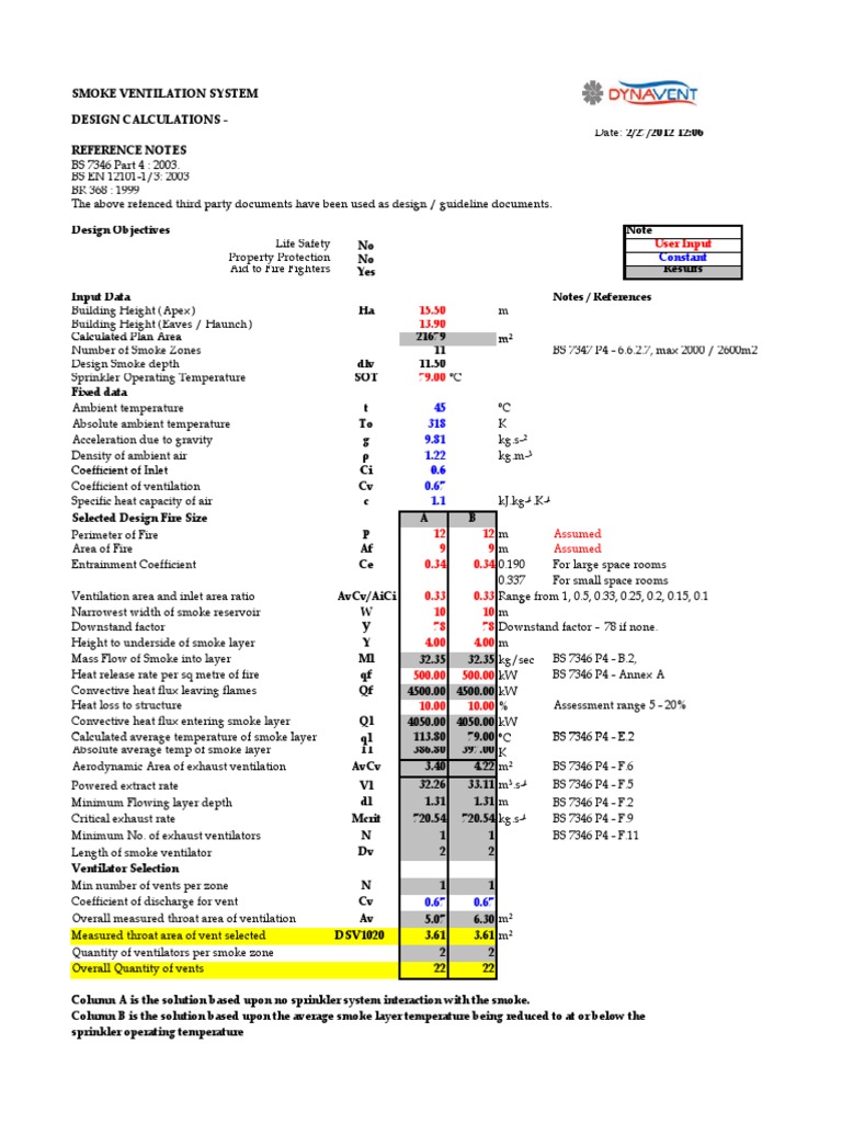 Smokevent Calculation.. Ventilation (Architecture) Heat Free 30