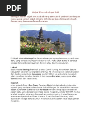 Objek Wisata Bedugul Bali | Pdf