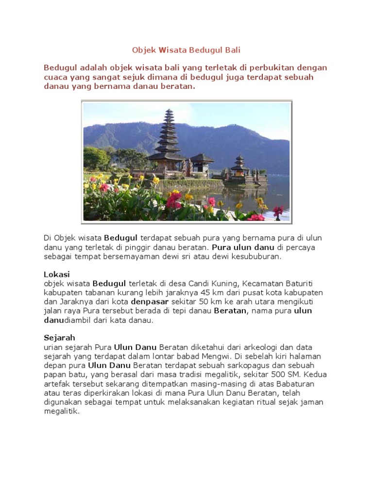 Contoh Teks Deskripsi Tentang Tempat Wisata Di Bali | Tempat Wisata