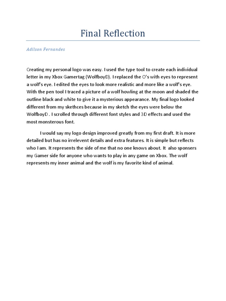 Final Reflection | PDF | Language Arts & Discipline | Home & Garden
