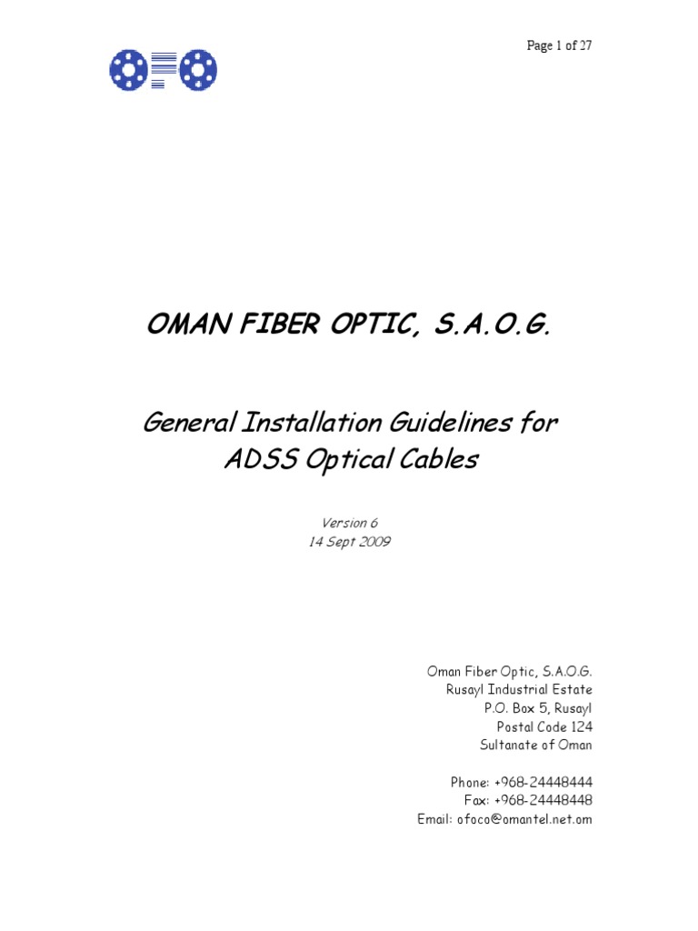 ADSS Cable Installation Guidelines | PDF | Cable | Optical Fiber