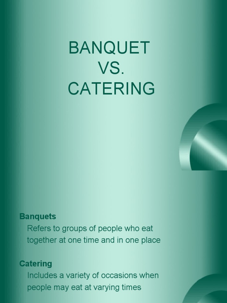 Banquet vs. Catering PDF Meal Menu