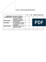 Lista de Cotejo para Evaluar Investigacin 2014