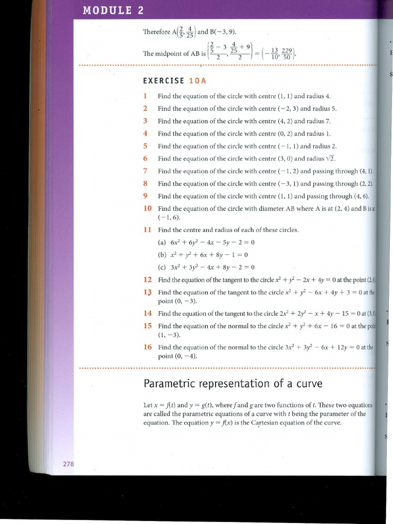 CAPE Pure Mathematics Unit 1 Coordinate Geometry | PDF