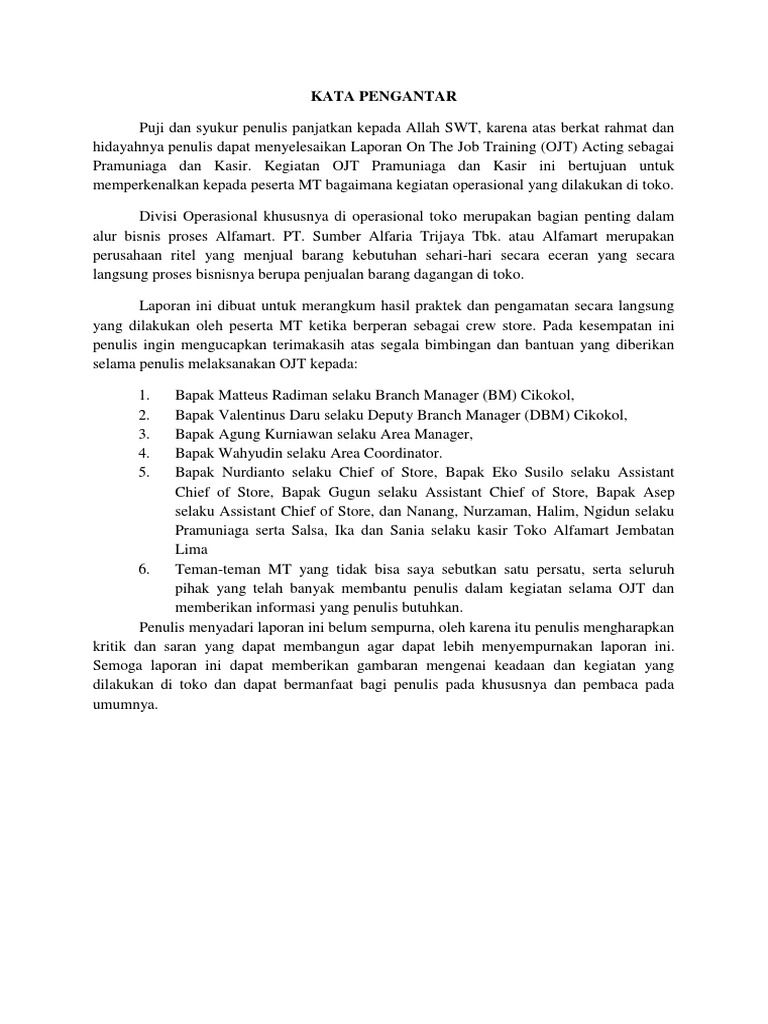 Laporan Review Ojt Crew