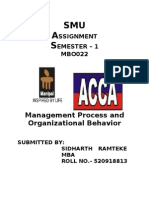 Download Management Process and Organizational Behavior Complete by R Sidharth SN22722313 doc pdf