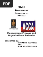 Download Management Process and Organizational Behavior Complete by R Sidharth SN22722313 doc pdf